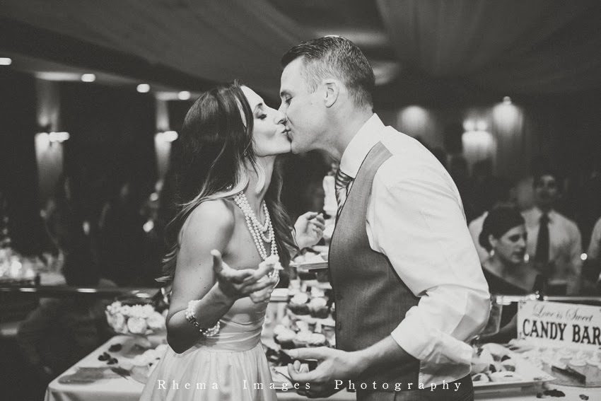 wedding cake kiss. erin + shane. alisa tongg celebrant. rhema images ShaneampErin Wedding 1470