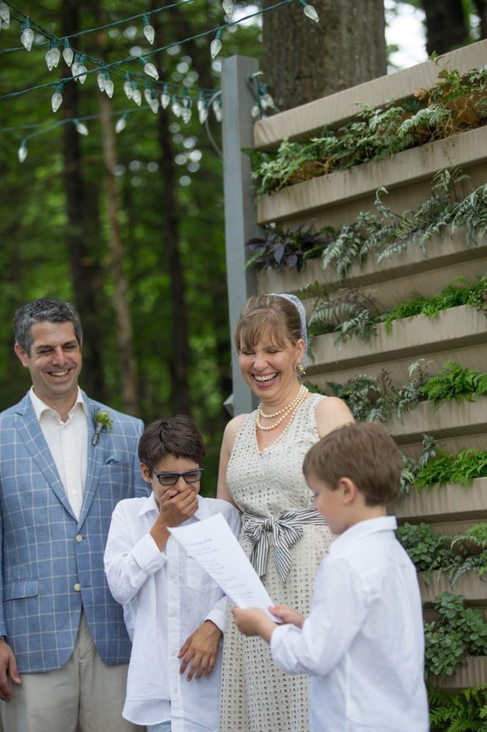 Heather + Nathan, Family Vow Renewal with Kissing on the Lips 21 Benny delivers his Promise Ridge Address Alisa Tongg Celebrant Family Vow Renewal at The Living Wall at Promise Ridge Jeremie Barlow Photography