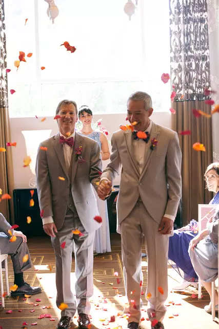 Bobby + Javi, Already Married in Their Hearts 12 recessional2Bwith2Bpetals2Band2Bsmiles252C2BAlisa2BTongg2BCelebrant252C2BElaine2BZelker2BPhotography